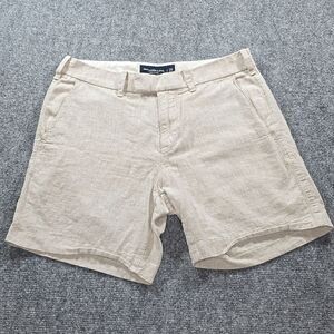 Abercrombie Linen Blend Shorts Womens 29 Beige Tailored Minimalist Summer